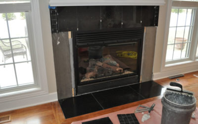 Fireplace Marble Tile Installation